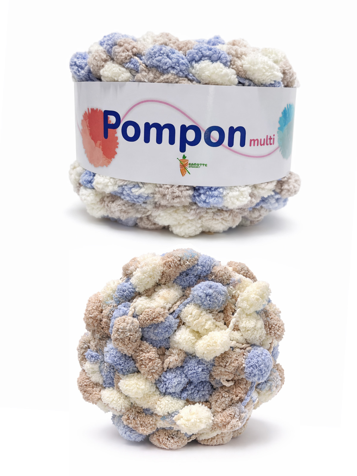 POMPON MULTI Beige tendre 200g