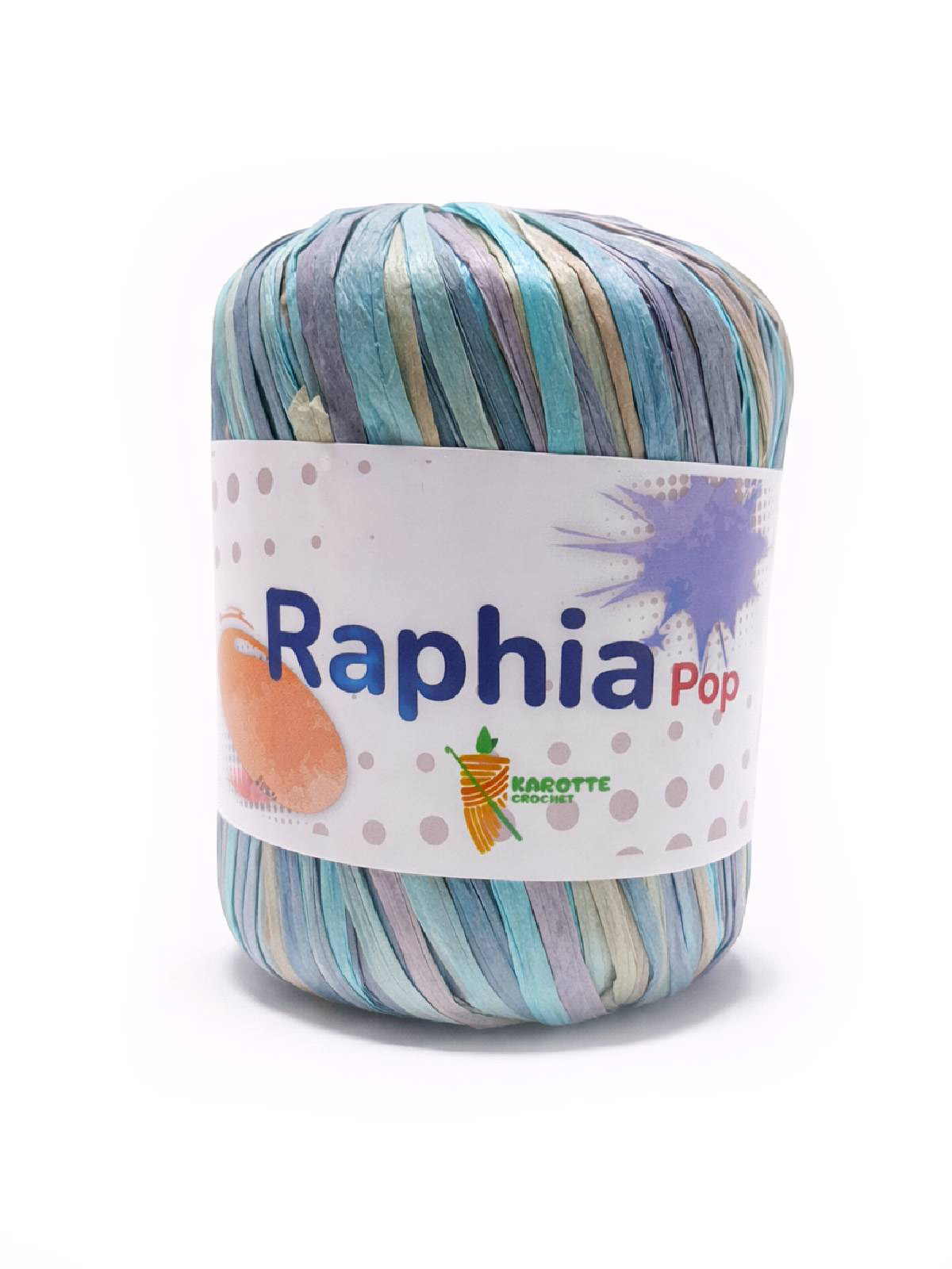 RAPHIA POP Turquoise, marron clair, vert mousse 35g