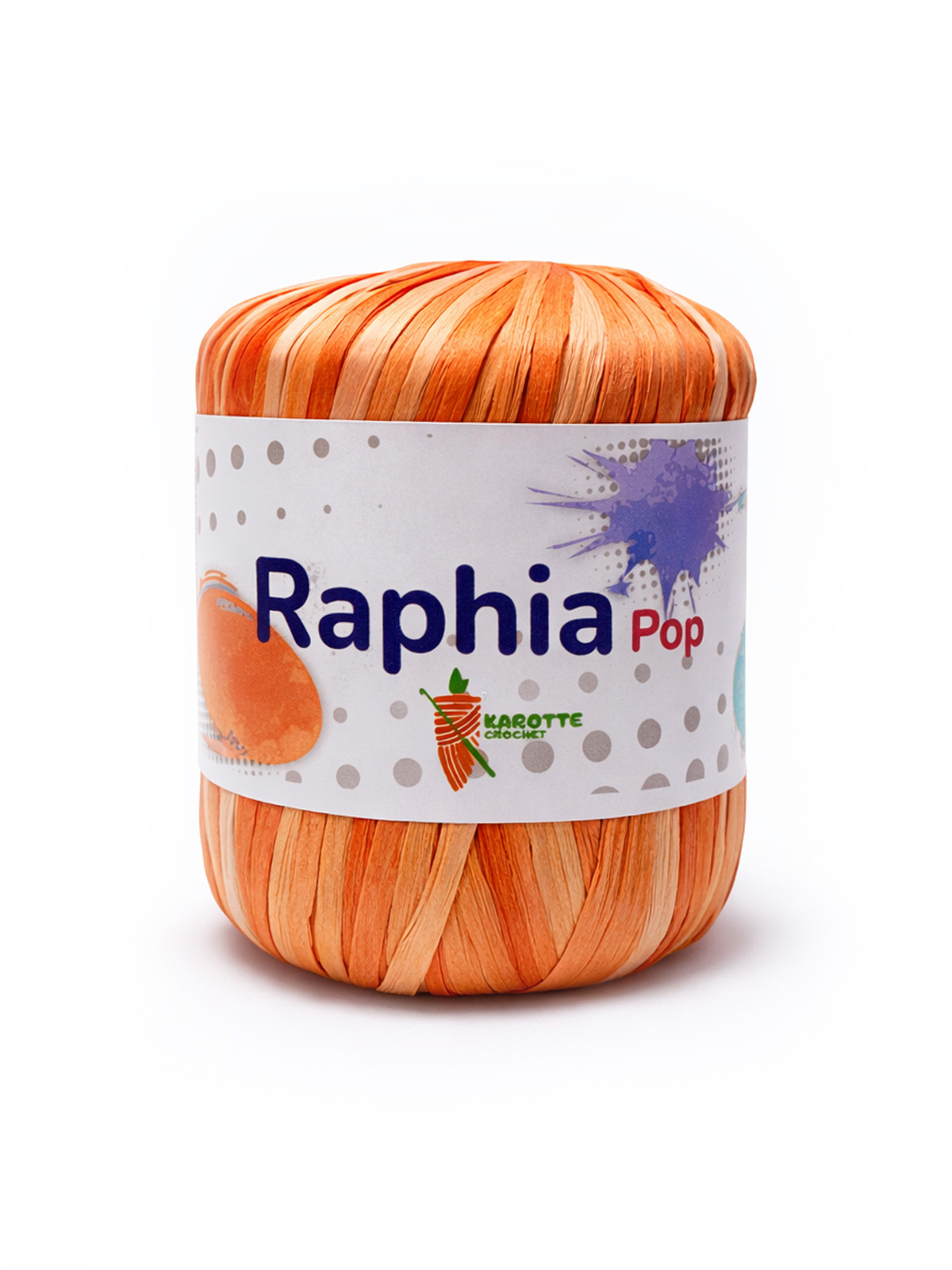 RAPHIA POP Orange, saumon, orange clair 35g
